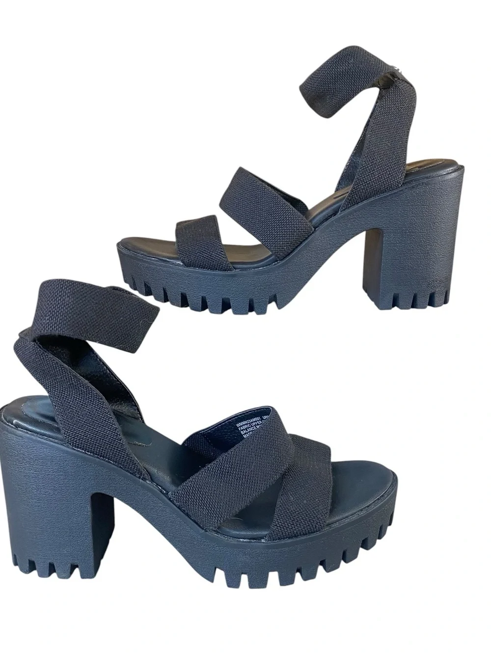 Madden NYC Women's Lug Heel Sandals Chunky Heel Platforms Faux Leather SZ 9